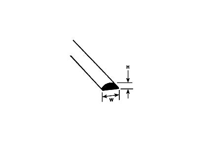 Profil pręt półkole 4.8mm x 25cm Plastruct 90886